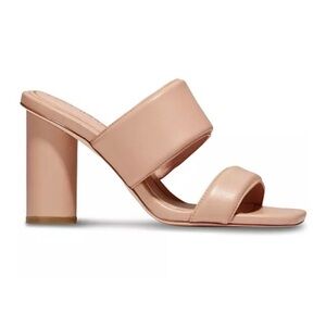 NWOB COLE HAAN REINA 2 BAND BRUSH LEATHER SLIP ON OPEN TOE BLOCK HEEL SANDALS